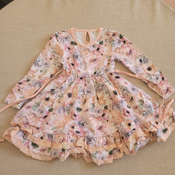 Bella & Omi Pink Floral Long Sleeve Dress - Picture 2 of 7